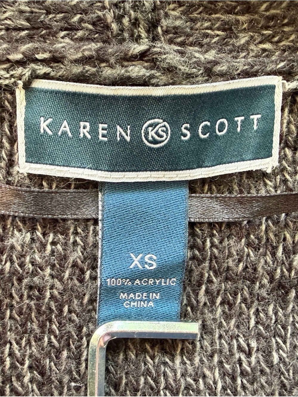 Karen Scott Black & Gray Open Sweater Size XS - Picture 5 of 5